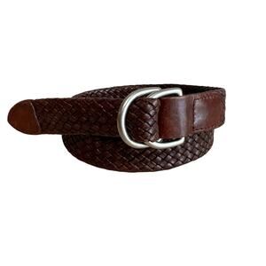 Limited Brown Leather Braided D Ring Adjustable Belt M